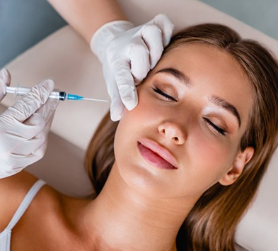 a patient undergoing the BOTOX treatment process