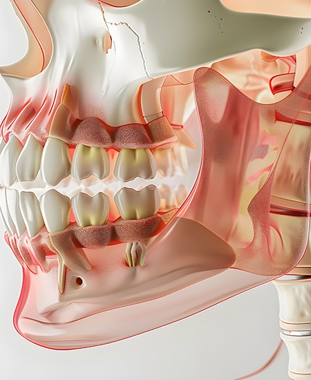 Illustration highlighting temporomandibular joint